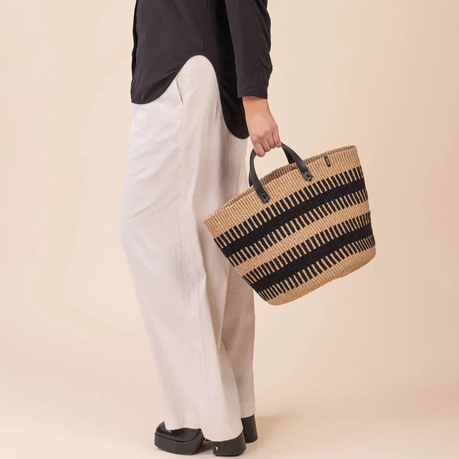 Pamba market basket | Black rib weave M