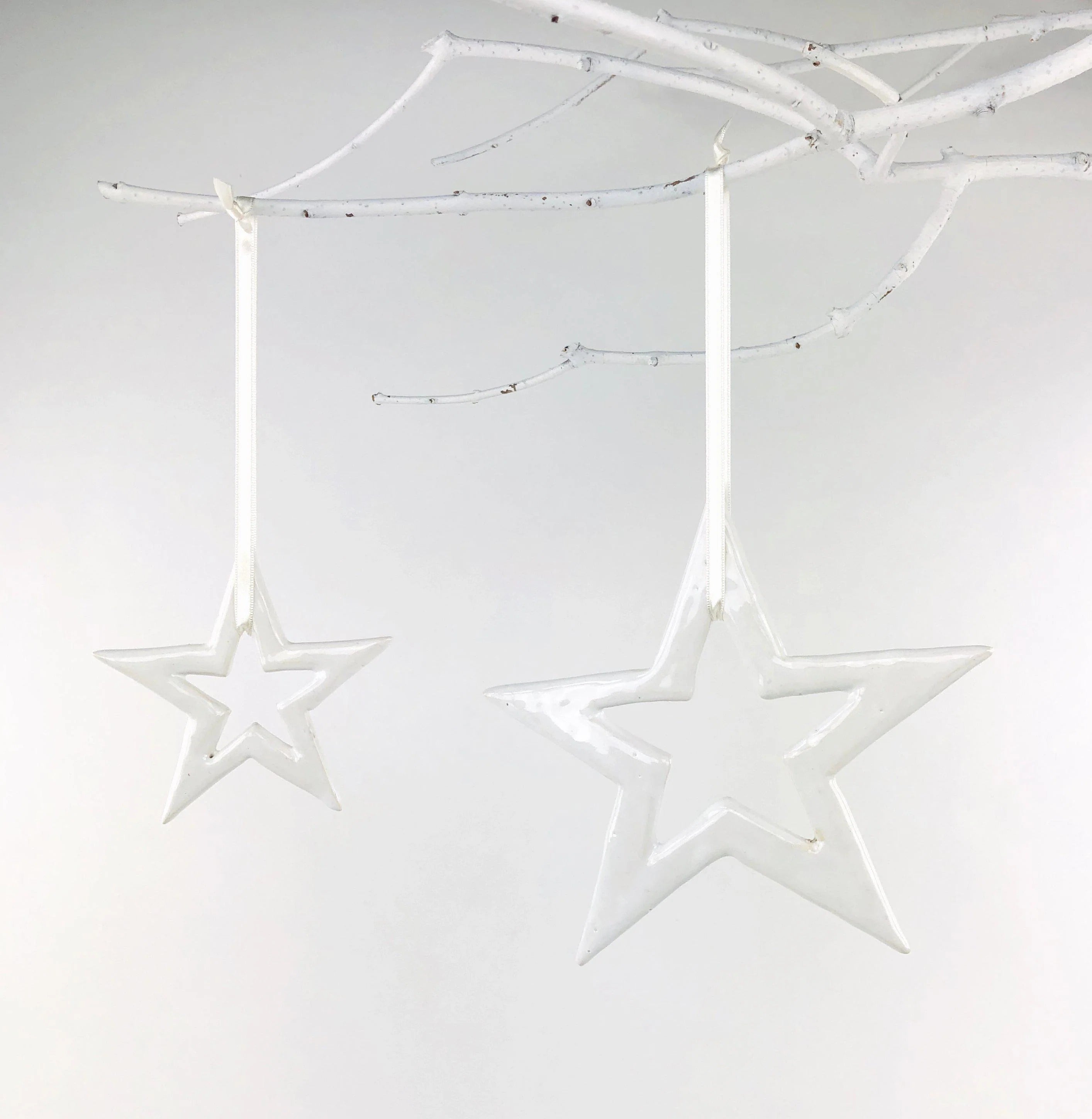 Ceramic ornament | White star XS・S