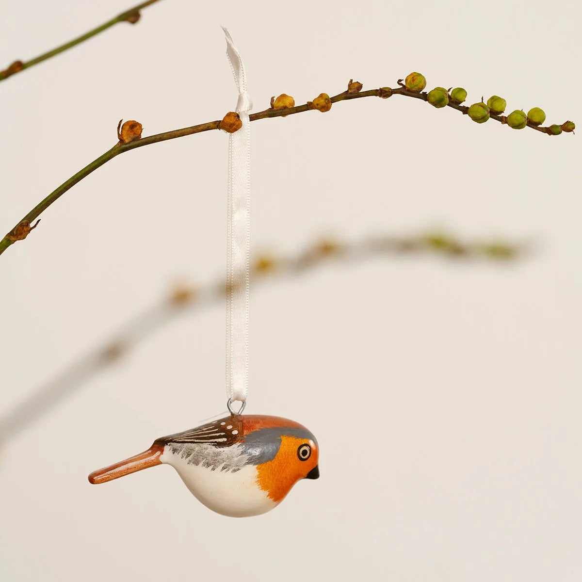 Wooden ornament | Robin（ヨーロッパコマドリ）