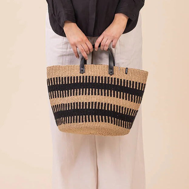 Pamba market basket | Black rib weave M