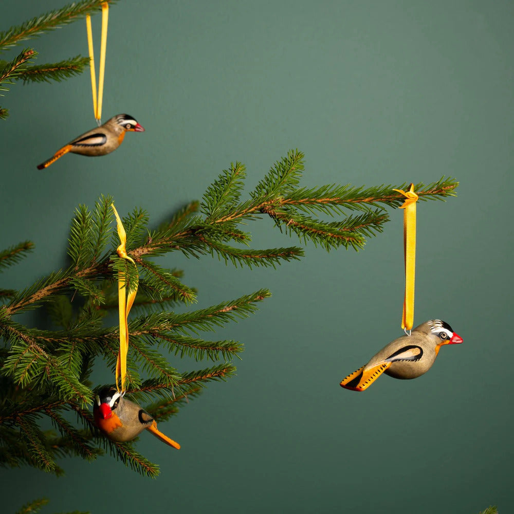 Wooden ornament | Robin chat（コマドリ）