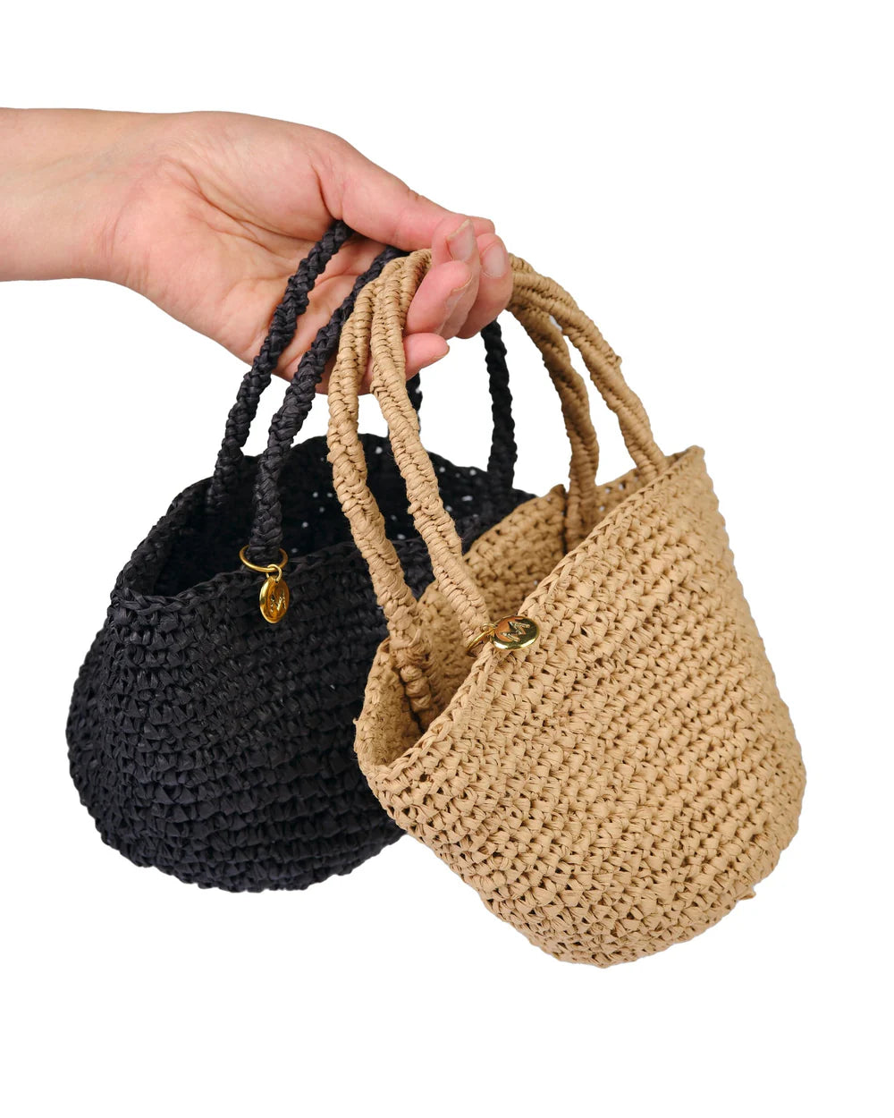Kiondo shopper basket | Crocheted brown XXS