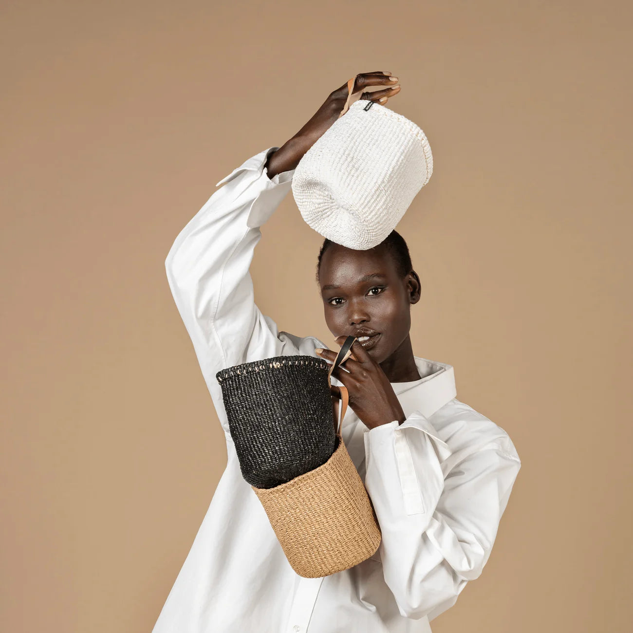 Kiondo basket | White with loop XS